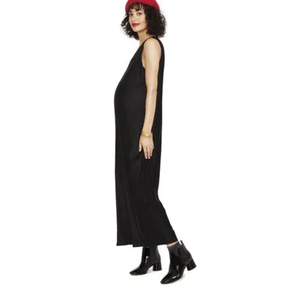 Hatch Maternity Women’s THE VIOLETTE JUMPER Black Velvet Size 2 (S/4-6) NEW